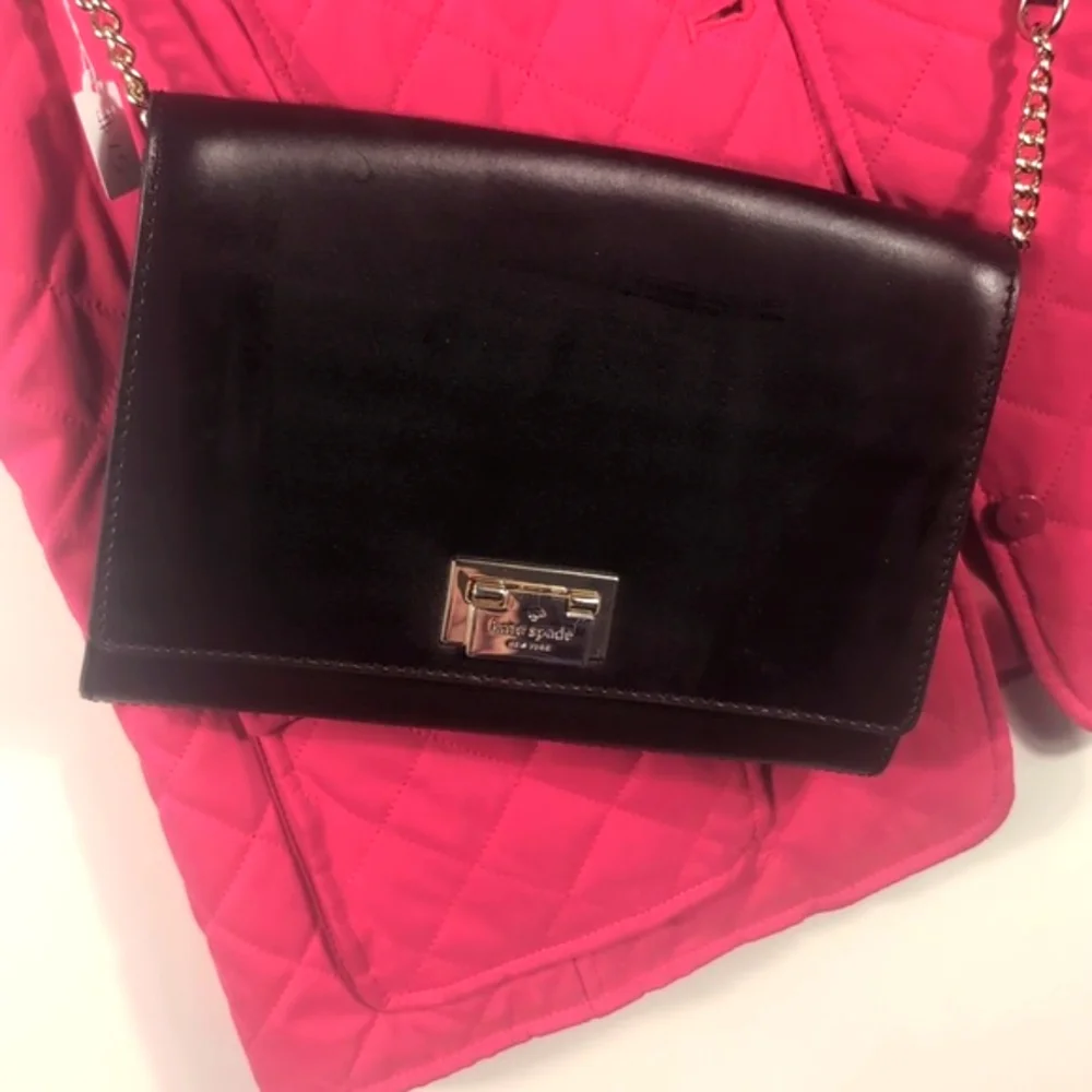 Kate Spade Madison Small Flap Crossbody Bag - Black Saffiano Leather